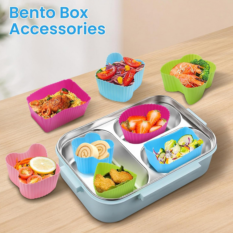 Kitchen Accessories For Baking - 8 szt. Silikonowe przegródki do lunchboxa